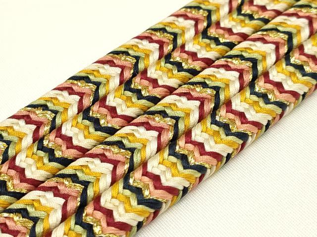 平和屋着物●極上　有職組紐道明　帯締め　御岳組　五舞鸞　金糸　宮内庁御用　国立博物館御用　東京芸術大学御用　逸品　AABA5384ay 平和屋着物○極上 有職組紐道明 帯締め 御岳組 五舞鸞 金糸 宮内庁