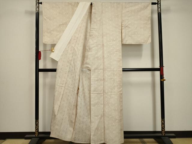 平和屋着物▽上質な紬　単衣　麻の葉文様　正絹　逸品　AABG7667ck 平和屋着物▽上質な紬 単衣 麻の葉文様 正絹 逸品 未使用 AABA7552fy