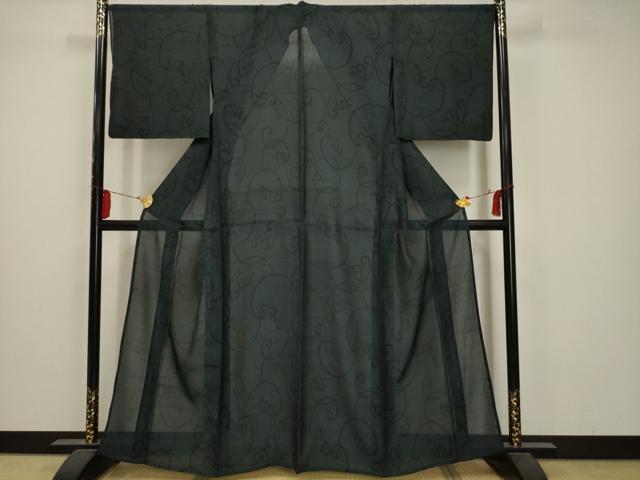 平和屋着物＊夏物　本場大島紬　夏大島　紗　唐草文　正絹　逸品　AABA5520sx 平和屋着物＊夏物 本場大島紬 夏大島 紗 唐草文 正絹 逸品 AABA5520sx
