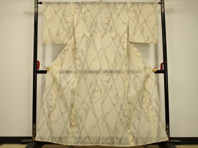 平和屋着物＊夏物　本場大島紬　夏大島　紗　笹竹文　正絹　逸品　AABA5521sx