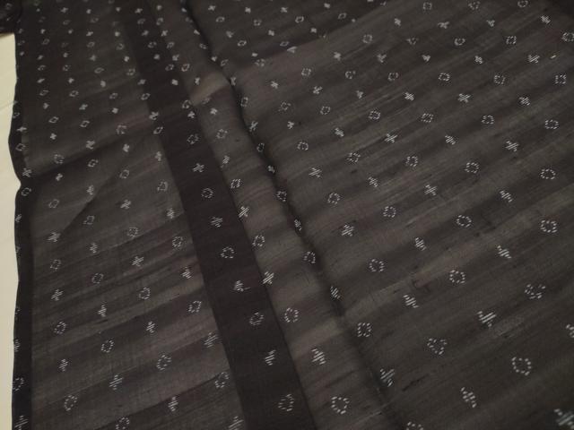 平和屋着物＊夏物 本場大島紬 夏大島 紗 幾何学文様 正絹 逸品 AABA5527sx