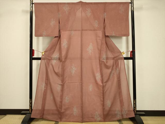 平和屋着物＊夏物　小紋　絽　草花紋紗　やまと誂製　正絹　逸品　AABA5535sx