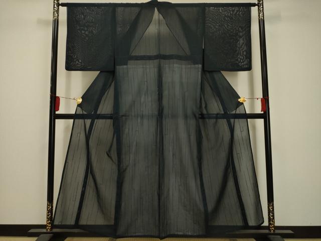 平和屋着物＊夏物　色無地　竹文紗　正絹　逸品　AABA5537sx