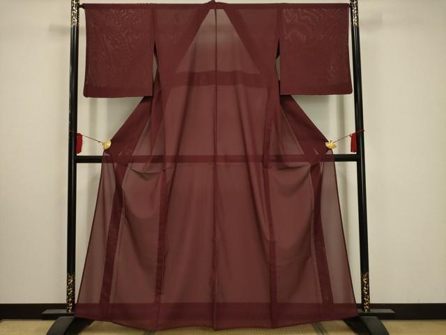 平和屋着物＊夏物　色無地　絽　紅檜皮色　洗える着物　未使用　AABA5547sx