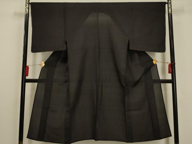 平和屋着物＊夏物　男性　小紋　紗　黒地　正絹　逸品　AABA5577sx