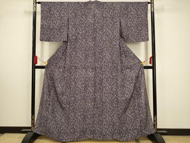 平和屋着物＊夏物　小紋　絽　葉づくし　正絹　逸品　AABA5604sx