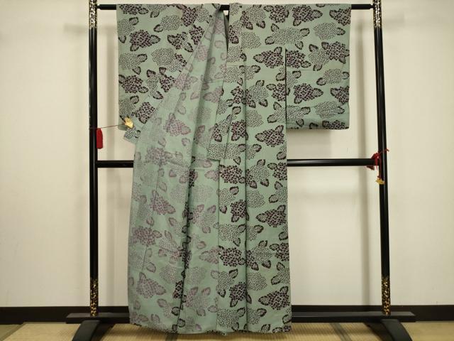 平和屋着物＊夏物 アンティーク 大正ロマン 小紋 絽 紫陽花 正絹 逸品