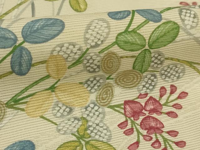 平和屋着物＊夏物　小紋　絽　草花文　洗える着物　AABC1900jd 平和屋着物＊夏物 小紋 紗 草花文 洗える着物 未使用 AABD8973jd