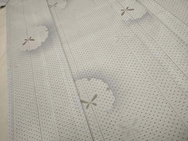 平和屋着物＊夏物　小紋　絽　雪輪舞蝶文　洗える着物　AABA5658sx_2