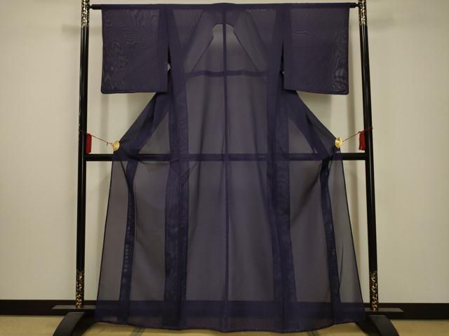 平和屋着物＊夏物　色無地　絽　深紫色　洗える着物　未使用　AABA5664sx