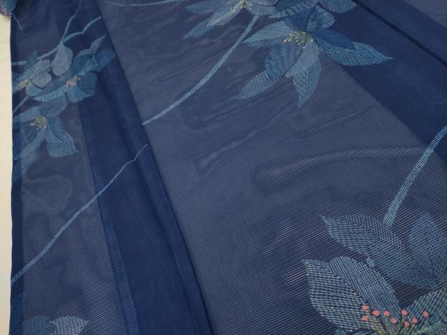 平和屋着物＊夏物　小紋　絽　草花文　洗える着物　AABA5666sx_2