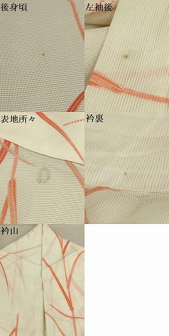 平和屋着物＊夏物　小紋　絽　葉づくし　洗える着物　AABA5667sx_5