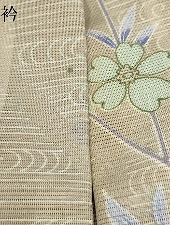 平和屋着物＊夏物　小紋　絽　流水花文　洗える着物　AABA5682sx 平和屋着物＊夏物 小紋 絽 流水花文 洗える着物 AABA5682sx 小紋