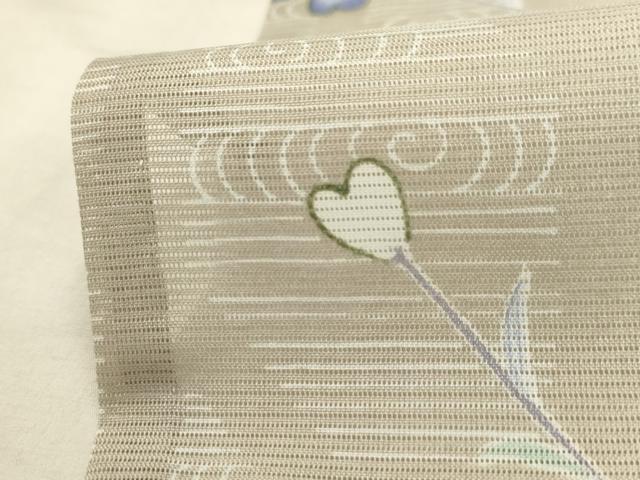 平和屋着物＊夏物 小紋 絽 流水花文 洗える着物 AABA5682sx 小紋