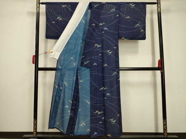 平和屋着物＊夏物　小紋　絽　草花文　洗える着物　AABA5693sx 平和屋着物＊夏物 小紋 絽 草花文 洗える着物 AABA5693sx