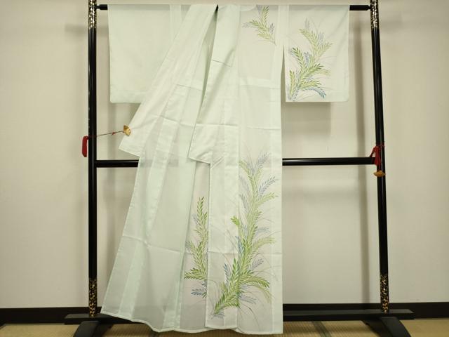 平和屋着物＊夏物　訪問着　絽　枝葉文　洗える着物　AABA5694sx_1