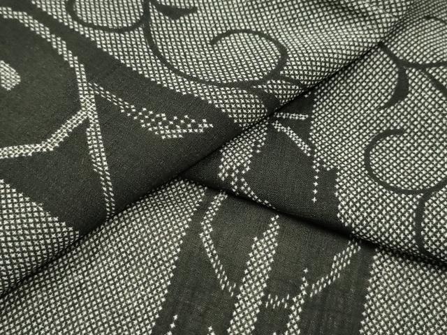 平和屋着物＊夏物　小紋　紗　唐草文　洗える着物　AABA5707sx