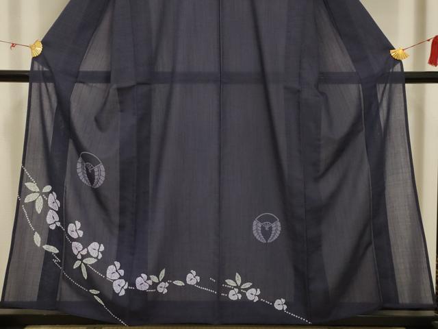 平和屋着物＊夏物 訪問着 紗 扇面花文 洗える着物 AABA5721sx