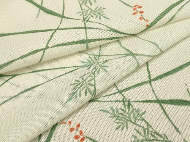 平和屋着物＊夏物　小紋　絽　草花文　洗える着物　AABA5728sx