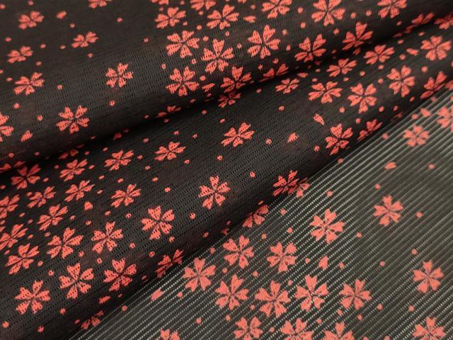 平和屋着物＊夏物　小紋　絽　舞花文　洗える着物　AABA5730sx