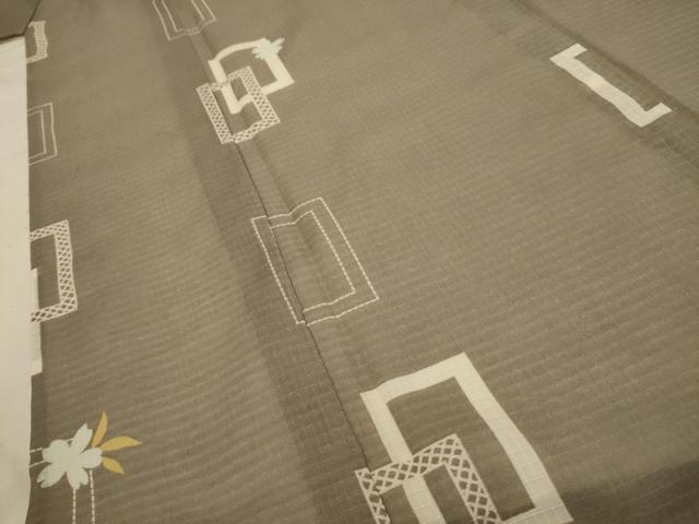 平和屋着物＊夏物 小紋 紗 紅梅織 色紙重ね花文 AABA5733sx