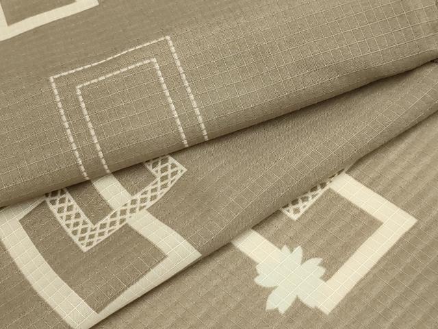 平和屋着物＊夏物　小紋　紗　紅梅織　色紙重ね花文　AABA5733sx