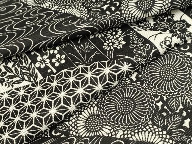 平和屋着物＊夏物　小紋　絽　流水吉祥花文　洗える着物　AABA5737sx