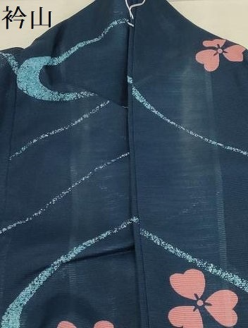 平和屋着物＊夏物　小紋　絽　流水花文　洗える着物　AABA5739sx_7