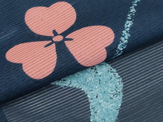 平和屋着物＊夏物　小紋　絽　流水花文　洗える着物　AABA5739sx_4