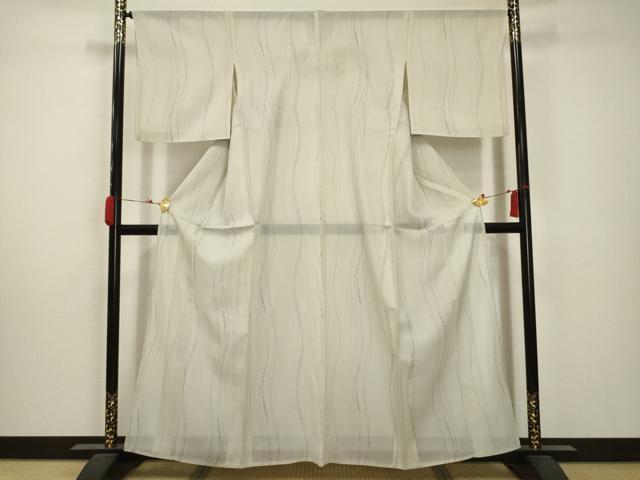 平和屋着物＊夏物　結城紬　夏結城　流水文　正絹　逸品　AABA5755sx