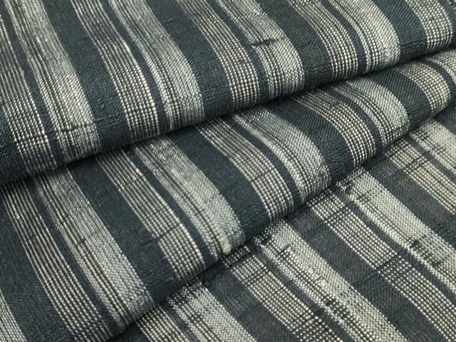 平和屋着物＊夏物　紗紬　間道　ロング丈　正絹　逸品　AABA5757sx