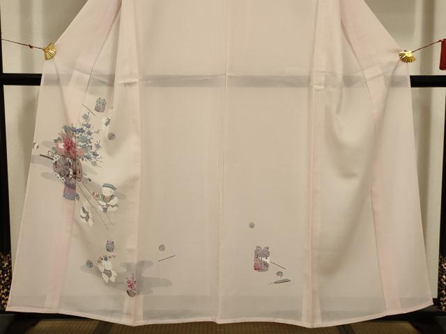 平和屋着物＊夏物　訪問着　絽　人物風景文　正絹　逸品　AABA5774sx_2