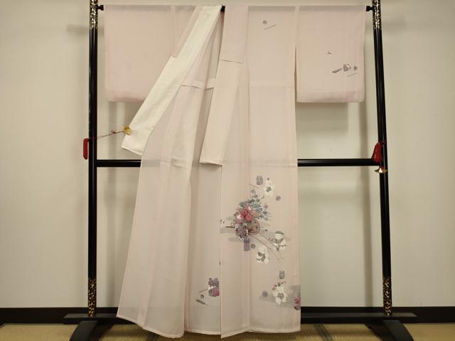 平和屋着物＊夏物　訪問着　絽　人物風景文　正絹　逸品　AABA5774sx_1