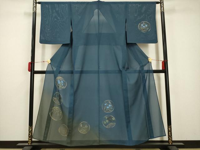 平和屋着物＊夏物　訪問着　絽　花丸文　金彩　正絹　逸品　AABA5778sx