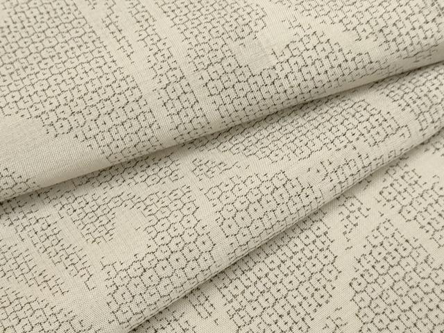 平和屋着物＊夏物　結城紬　夏結城　唐草文　正絹　逸品　AABA5793sx