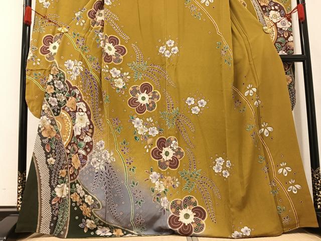 平和屋着物●豪華振袖　駒刺繍　絞り　辻が花　暈し染め　金彩　正絹　逸品　AABA6401ph 平和屋着物○豪華振袖 駒刺繍 絞り 辻が花 暈し染め 金彩 正絹 逸品