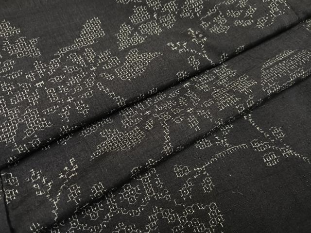平和屋着物●結城紬　80亀甲　草花亀甲文　正絹　逸品　AABA6441ph