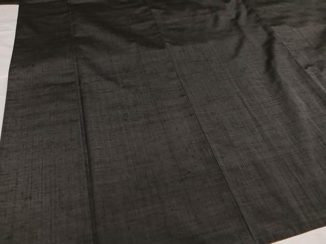 平和屋着物○上質な紬 色無地 消炭色 正絹 逸品 AABA6444ph 紬