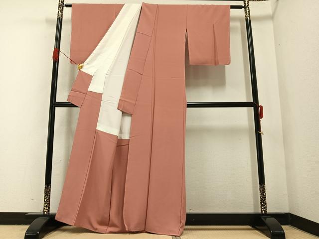 平和屋着物○上質な色無地 宍色 正絹 逸品 未使用 AABA6467ph