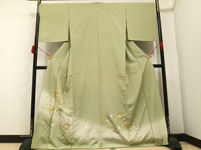 平和屋着物●豪華色留袖　駒刺繍　竹屋町刺繍　松竹梅群鶴文　暈し染め　金彩　正絹　逸品　AABA6469ph