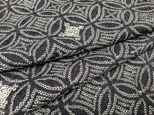 平和屋着物●上質な小紋　絞り　七宝文　正絹　逸品　AABA6472ph