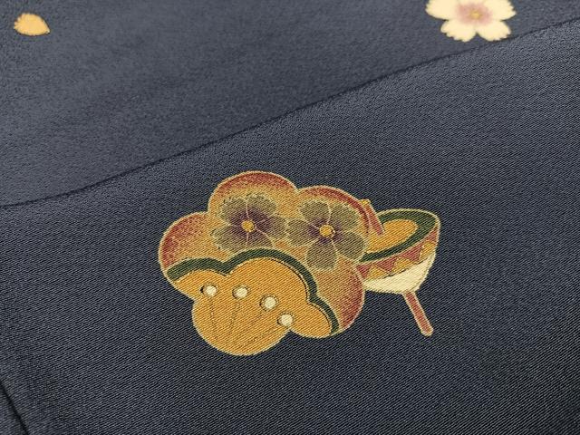 平和屋着物○上質な小紋 梅 桜 独楽 金彩 正絹 逸品 AABA6477ph