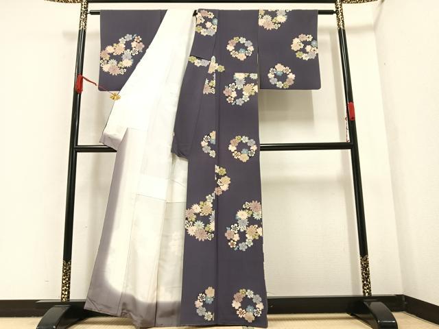 平和屋着物○上質な小紋 草花文 正絹 逸品 AABA6480ph