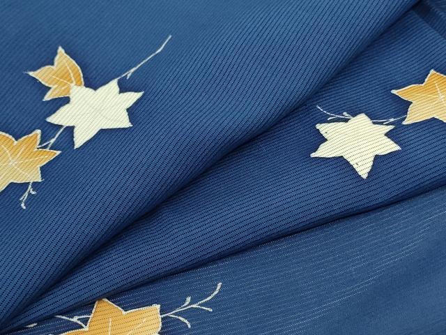 平和屋着物＊夏物　小紋　絽　楓文　正絹　逸品　AABA6482jd