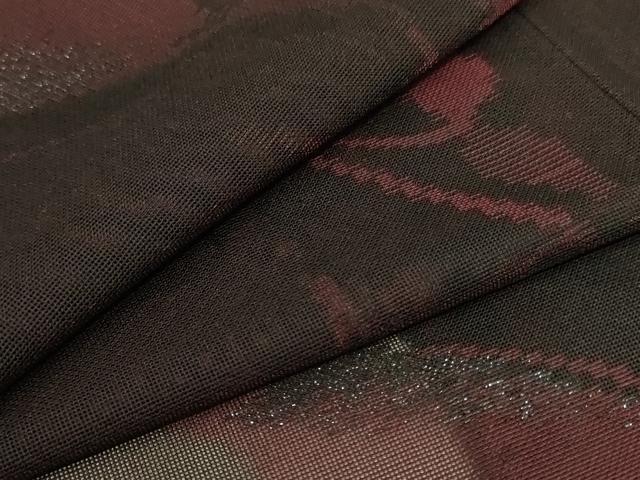 平和屋着物＊夏物　小紋　紗　枝葉文　銀糸　正絹　逸品　未使用　AABA6484jd