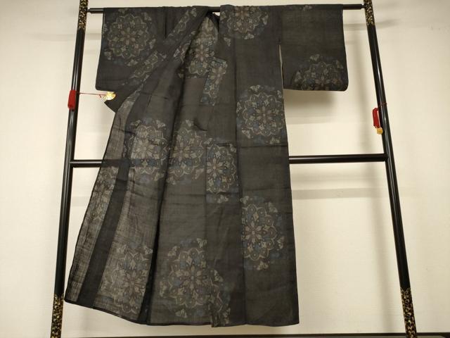 平和屋着物＊夏物　重要無形文化財　本場宮古上布　正倉院花文　苧麻　逸品　AABA6488jd 平和屋着物＊夏物 重要無形文化財 本場宮古上布 正倉院