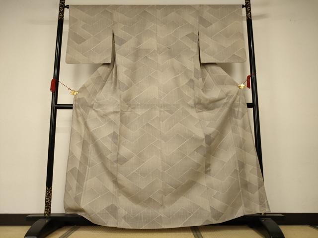 平和屋着物＊夏物　紗紬　網代文様　正絹　逸品　AABA6490jd 平和屋着物＊夏物 紗紬 網代文様 正絹 逸品 AABA6490jd
