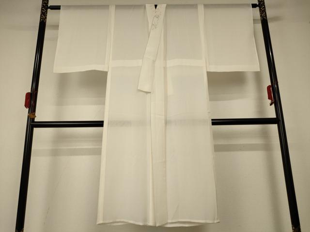 平和屋着物＊夏物　長襦袢　絽　鳥の子色　半衿刺繍　正絹　逸品　AABA6491jd