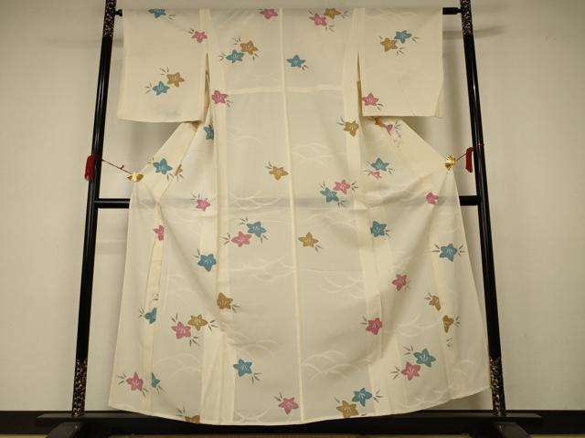平和屋着物＊夏物　小紋　絽　芝楓文　正絹　逸品　AABA6502jd_1