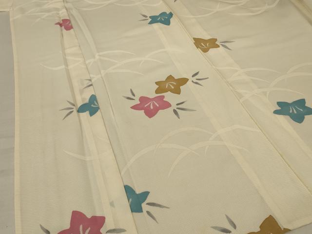 平和屋着物＊夏物　小紋　絽　芝楓文　正絹　逸品　AABA6502jd_3